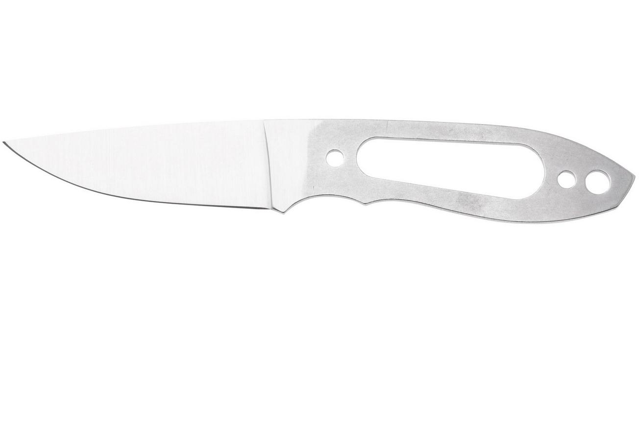 Nordic Knife Design Lizard 90 CB 5050, Satin Sandvik 12C27, Curly Birch, Brass Hardware, vaststaand mes, bouwpakket