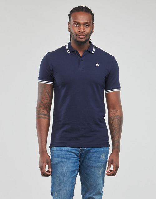 G-Star Raw - DUNDA SLIM STRIPE POLO SS - Bleu