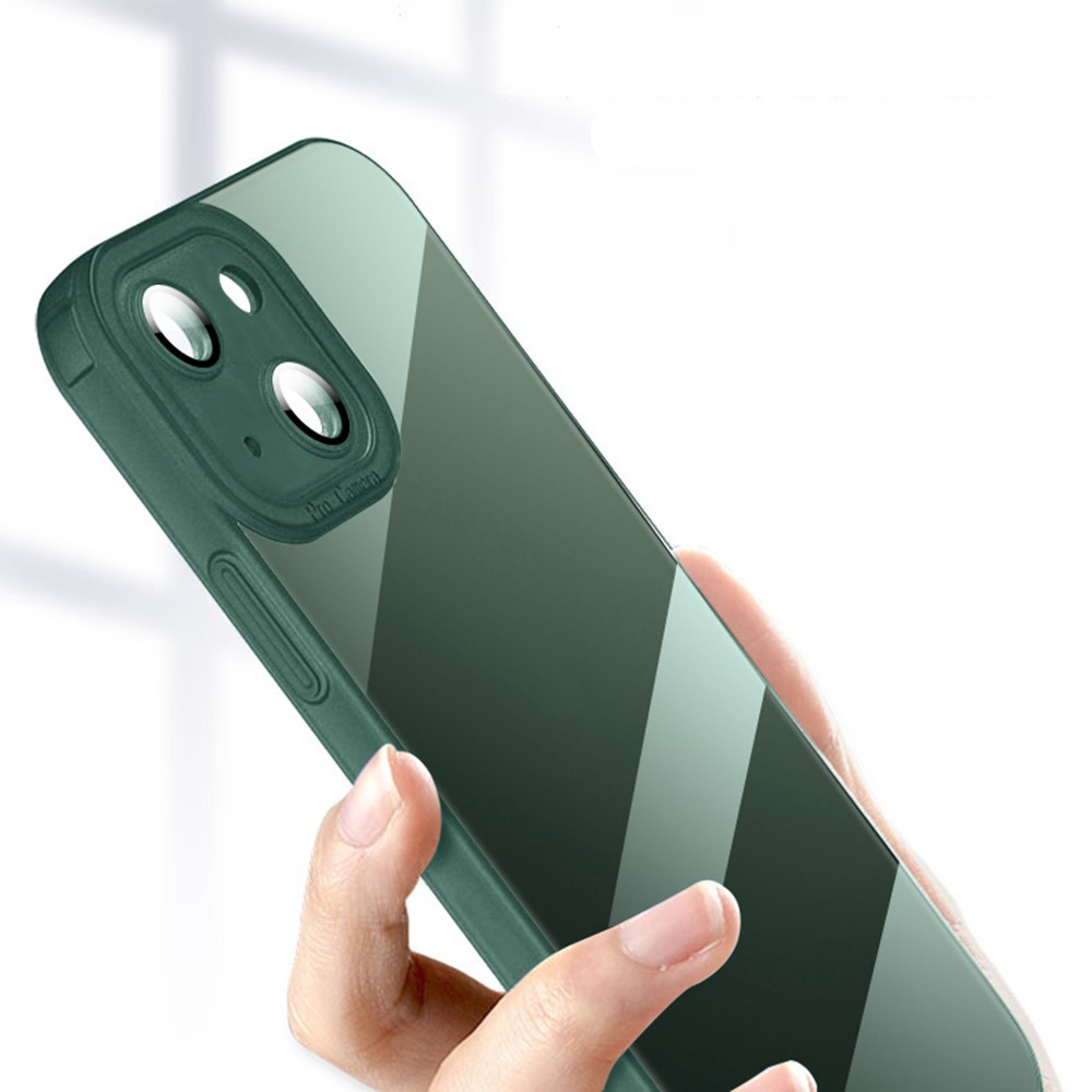 iPhone 13 Gummi Hülle Air Cushion Fallschutz mit Kameraglasschutz - Schwarz / Transparent