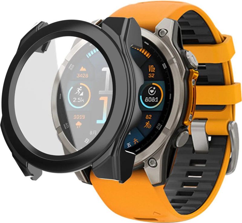 Garmin Fenix 8 - 43mm hard case met glas (zwart)