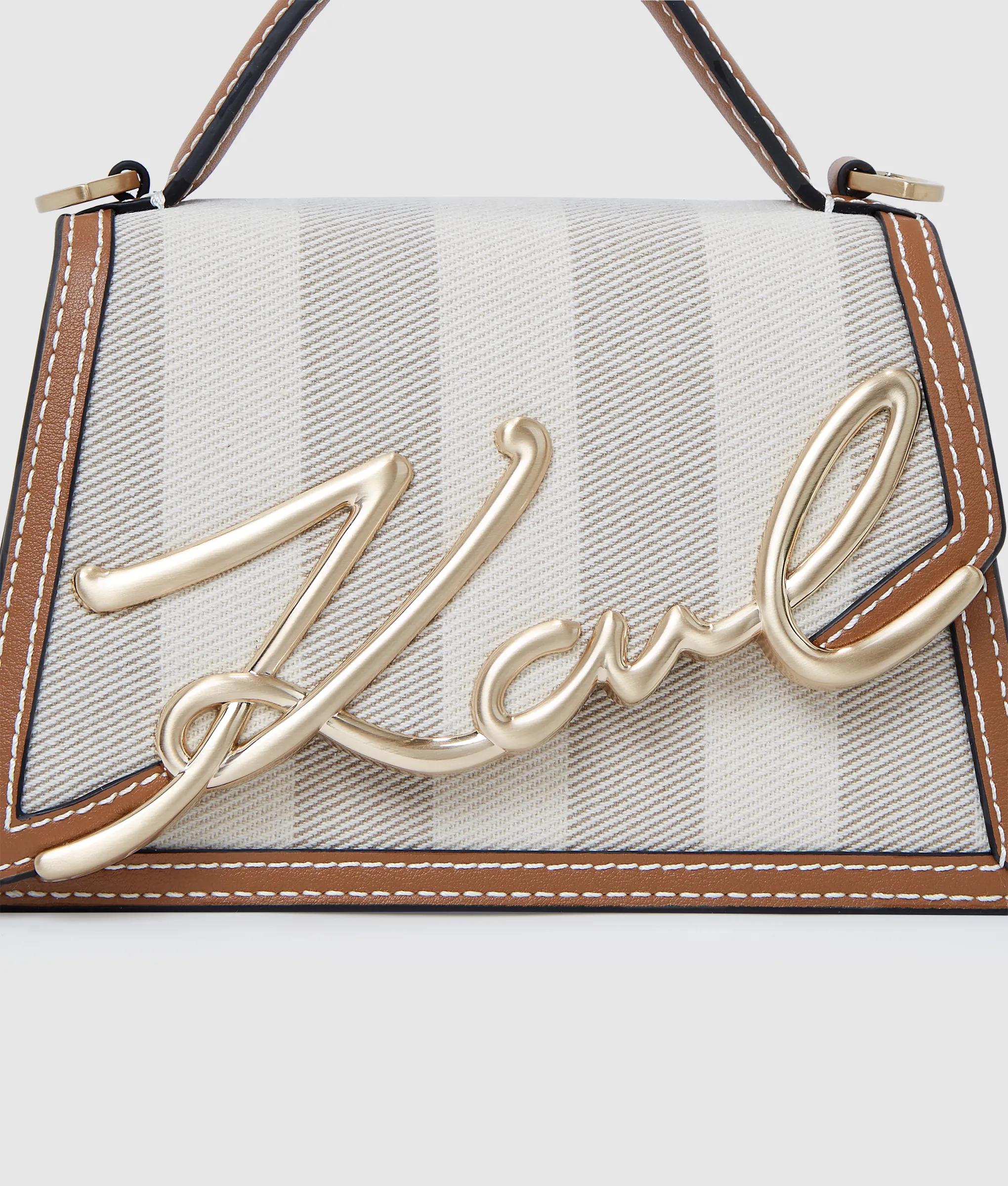 K/Signature gestreepte crossbodytas