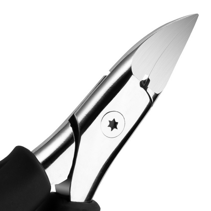 Edelstahl Nagelschere Nagelhautzange für die Pediküre - Schwarz / Silber