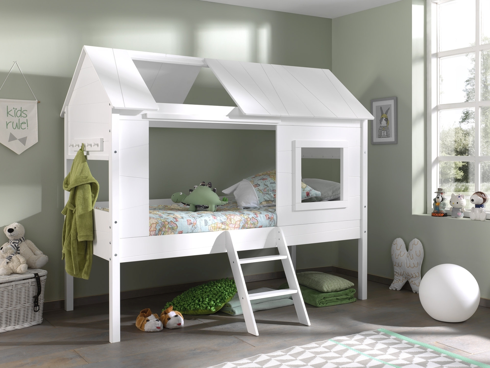 Baumhaus-Bett CHARLOTTE - weiß - mit Lattenrost - 90x200 cm