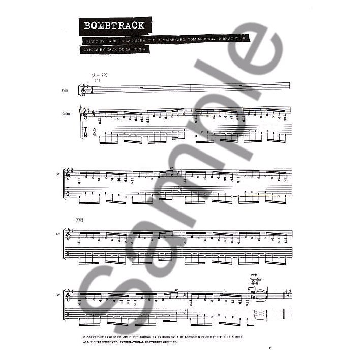 Wise Publications - Rage Against The Machine songbook (TAB)