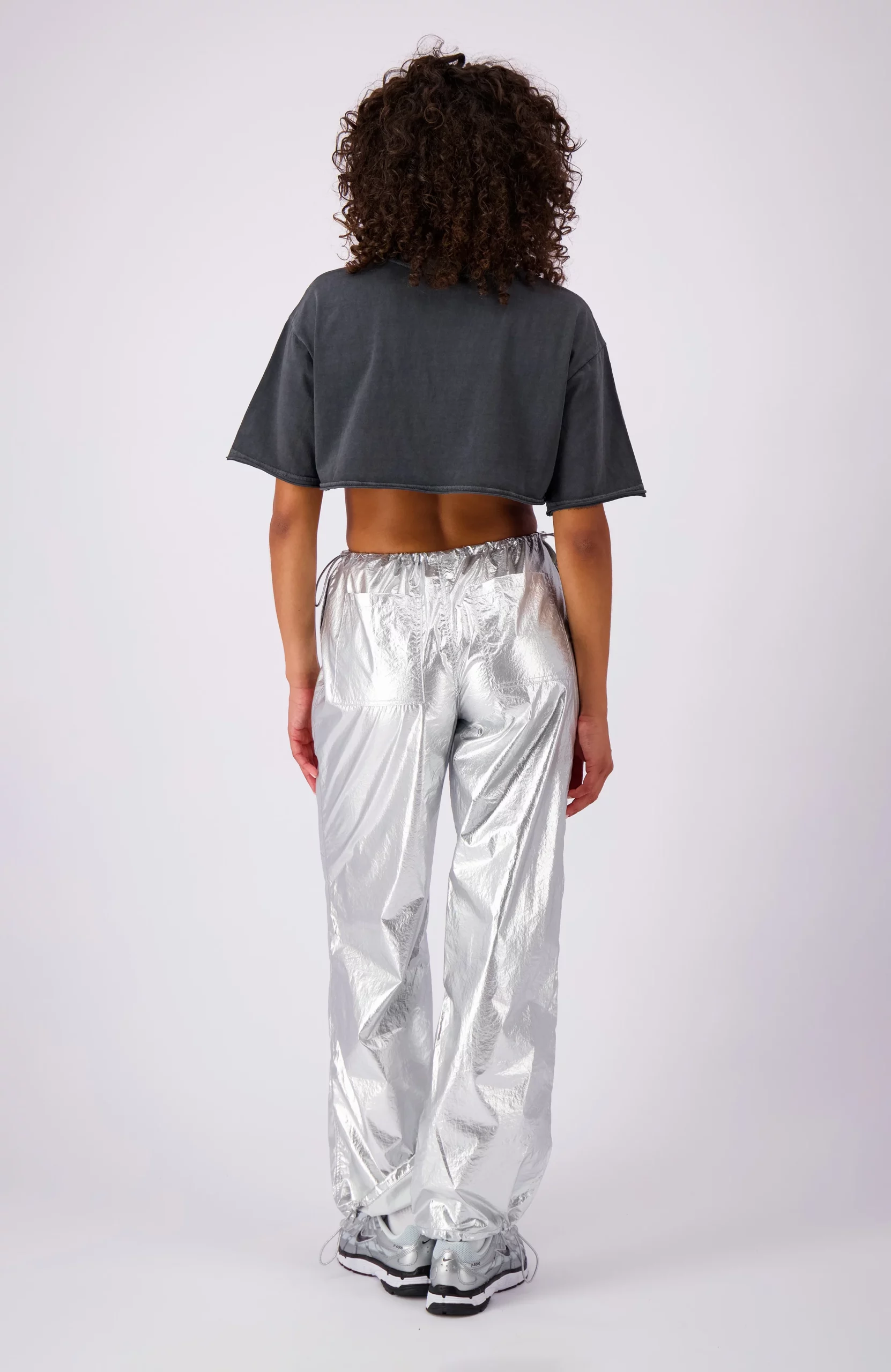 Black Bananas University Cropped T-Shirt Dames Zwart
