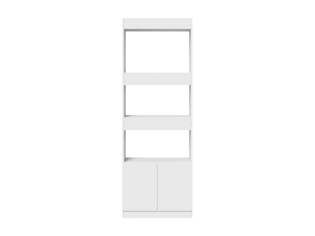Buffet haut 63x33x180 cm blanc bois d'ingénierie