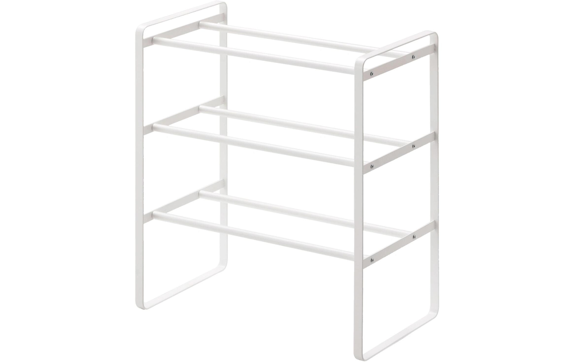 Schuhregal Tower 41 x 25 x 46 cm, Weiss3-stufiges ausziehbares Schuhregal