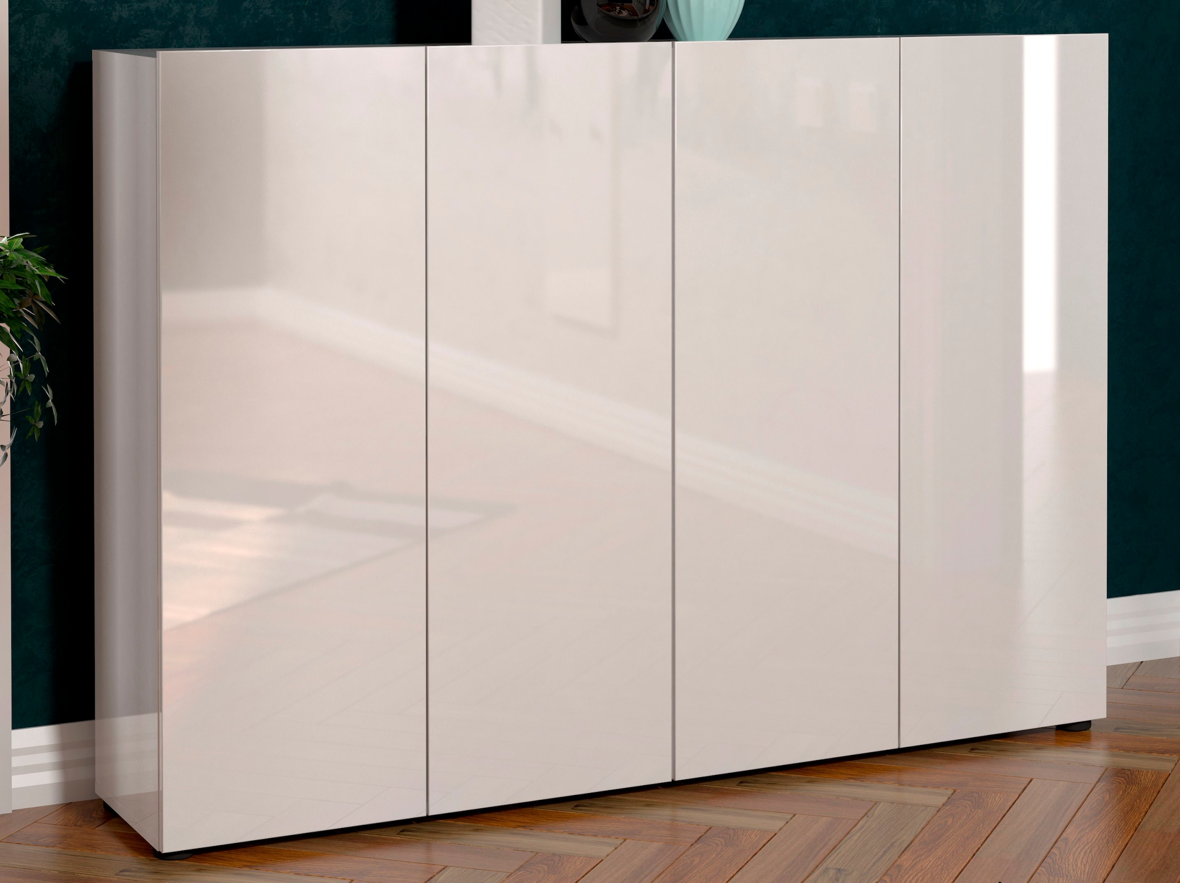 INOSIGN Schuhschrank »MISTER- Schuhregal, Made in Italy, 12 Fächer, 10 Einlegeböden« Breite 160 cm, 4 Türen, Hochglanz Lackierung