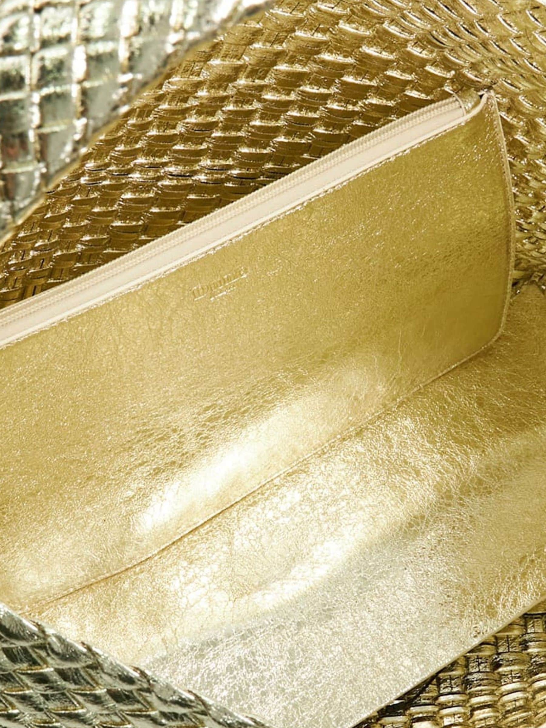 Goud - Dune London Deliberate Large Woven Slouch Bag