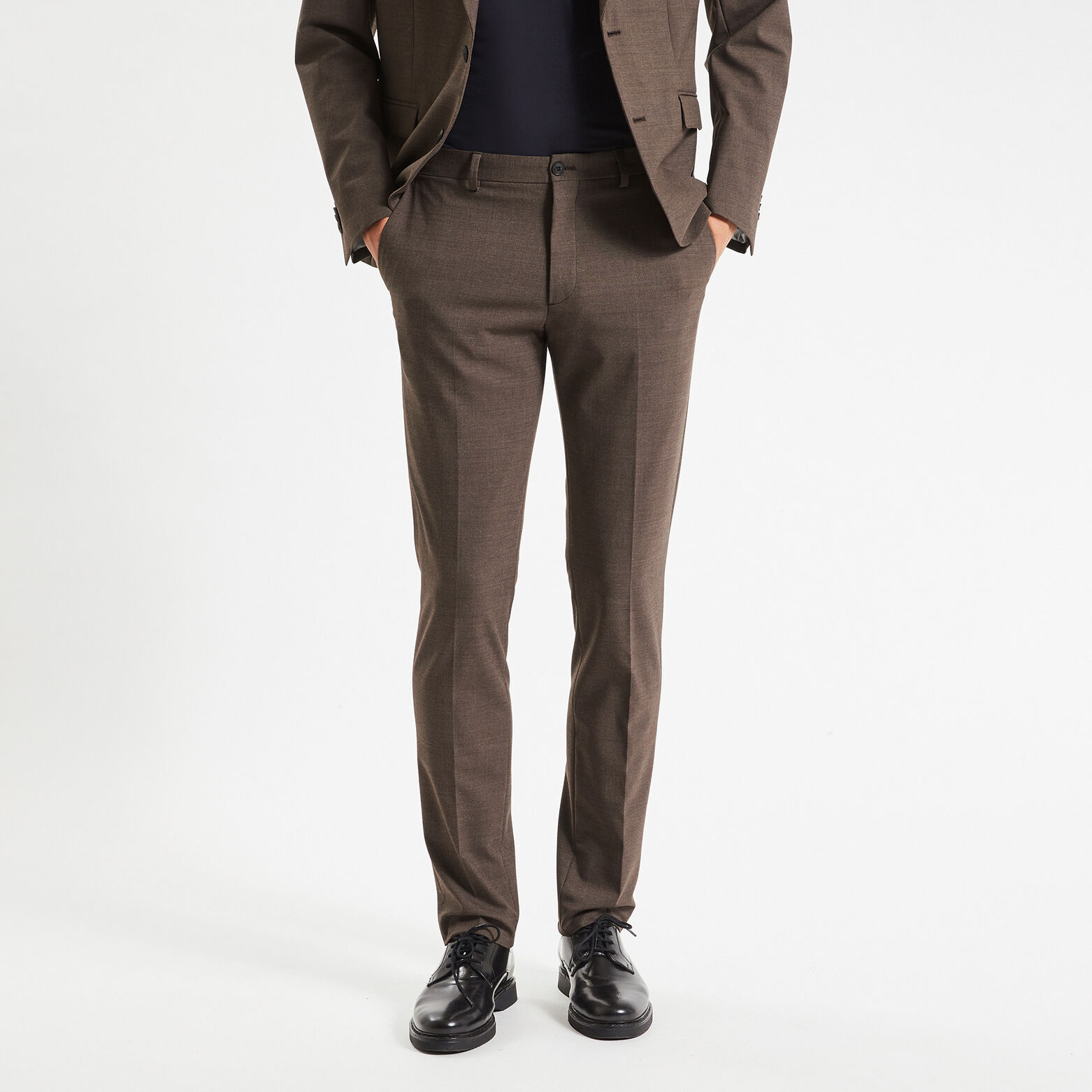 Pantalon de costume slim Marron