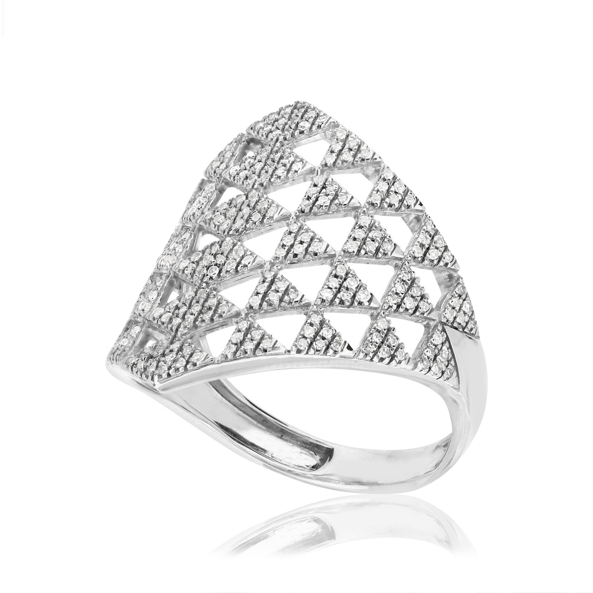 Bague or blanc 375 diamants