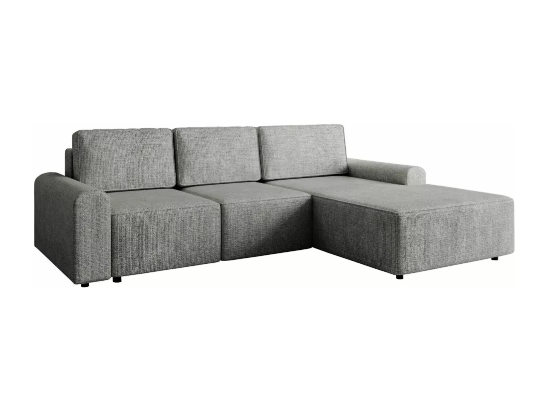 Canapé d'angle Stonecrest 105, Gris, Fonction de couchage, Boîte de literie, 258x168x85cm