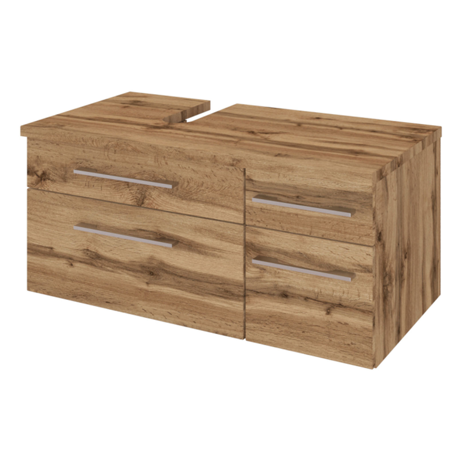 Unterbeckenschrank DAVOS - Wotaneiche -90 cm breit - links
