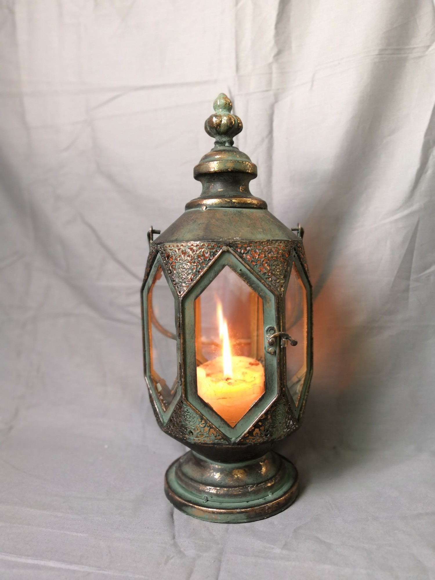 Laterne 'Fowey', antik-kupfer, T 17 cm, B 16 cm, H 38,5 cm von fischer's lagerhaus