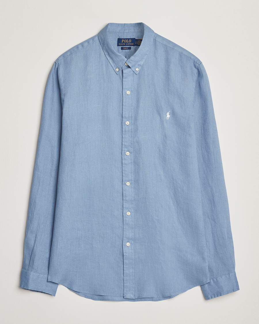Polo Ralph Lauren Slim Fit Linen Shirt Channel Blue