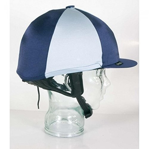 Capa para capacete de equitação, azul marinho/azul claro