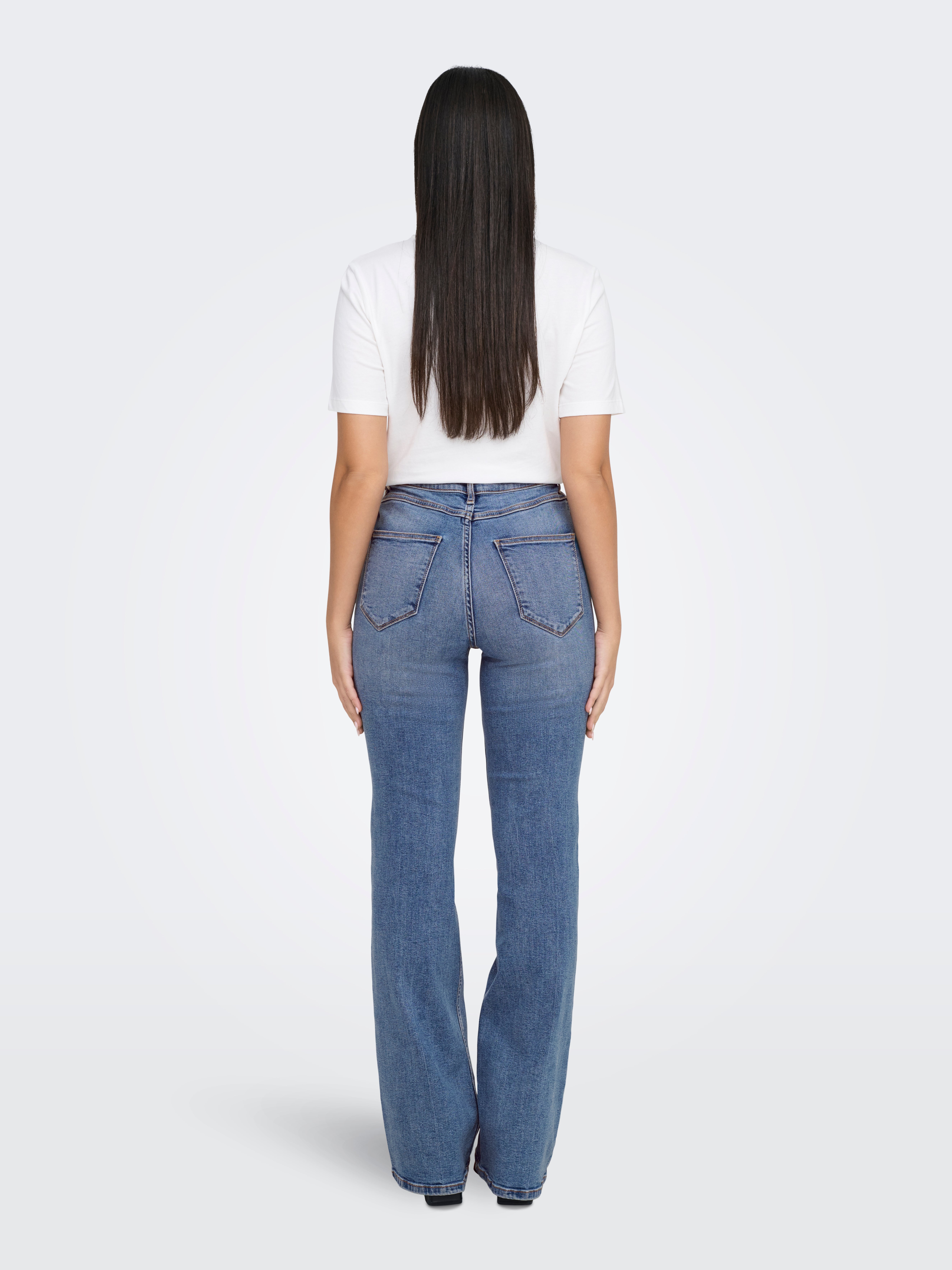 ONLLUNA Hohe Taille Ausgestellt Jeans Medium Blue Denim