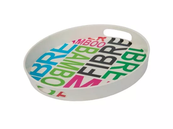 Ensemble de 2 plateaux en bambou colorés