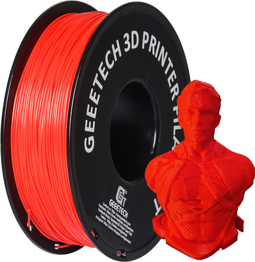 GEEETECH  PLA Red, 1,75 mm / 1000 g    Leicht druckbares Filament mit geringen Fertigungstoleranzen