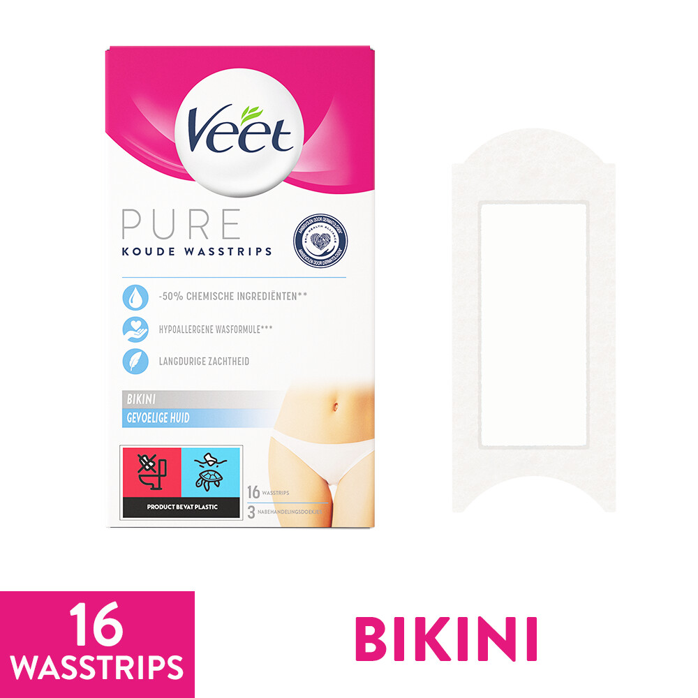Veet Ontharingsstrips Bikinilijn Pure Gevoelige Huid16 stuks
