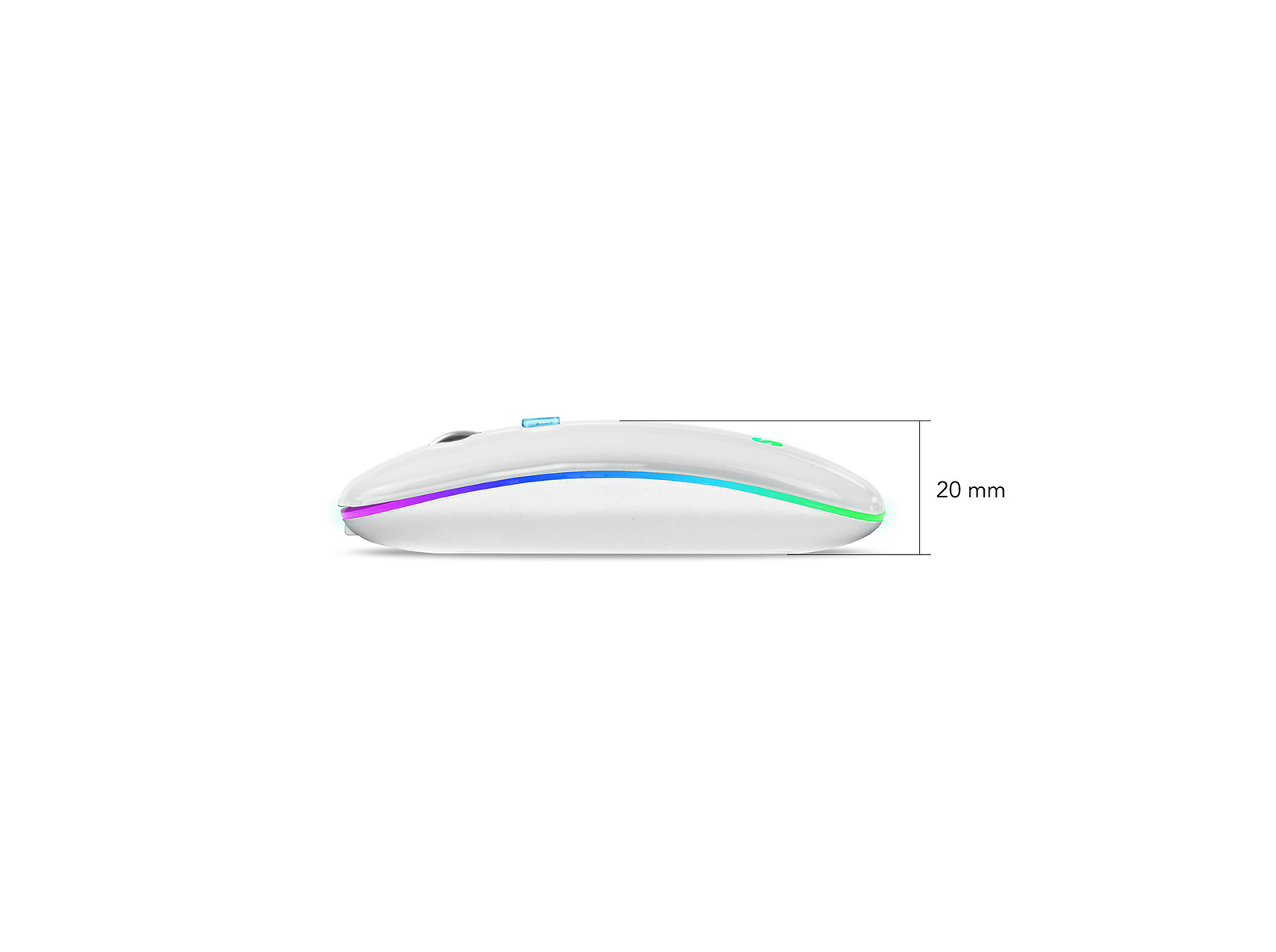 RATO SEM FIOS SUBBLIM LED DUAL FLAT BRANCO