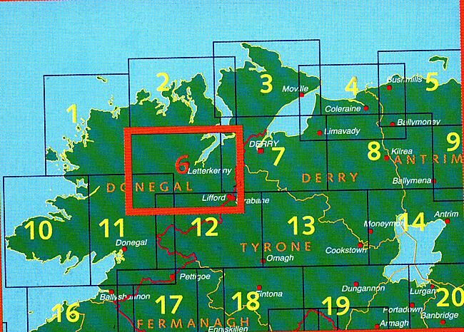 ORDNANCE SURVEY - 6 DONEGAL TYRONE IRLANDE 1 50 000