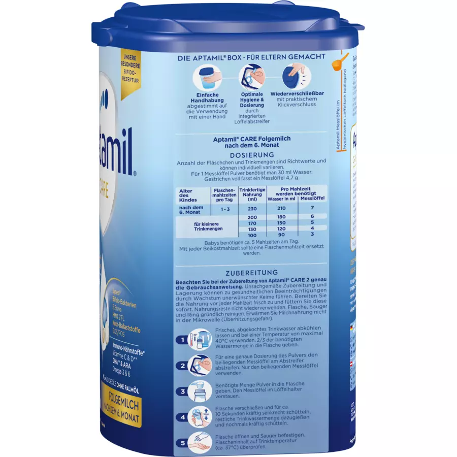 Aptamil Folgemilch 2 CARE 4x 800g nach dem 6. Monat