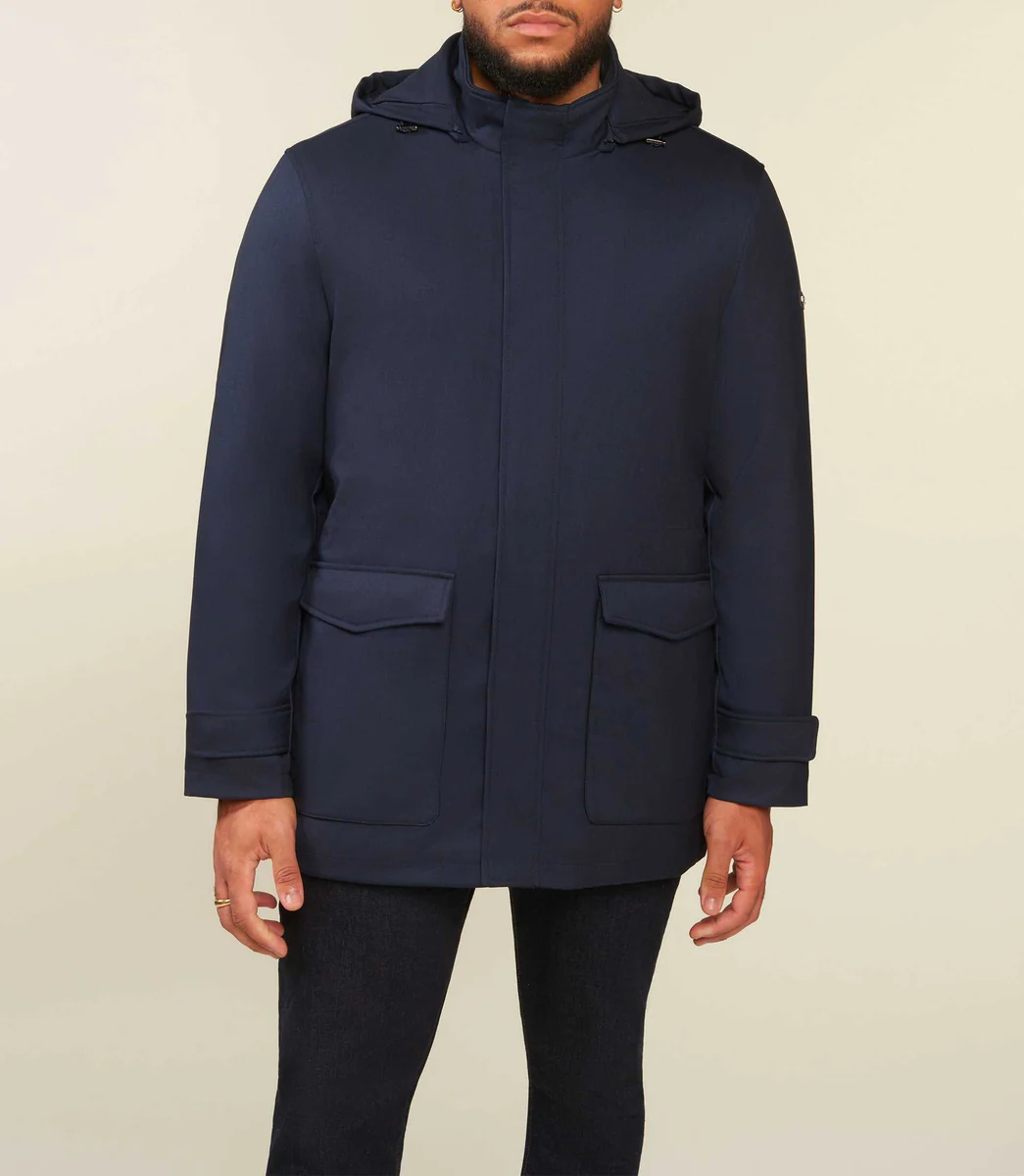 Parka légère à capuche amovible marine ISORBT