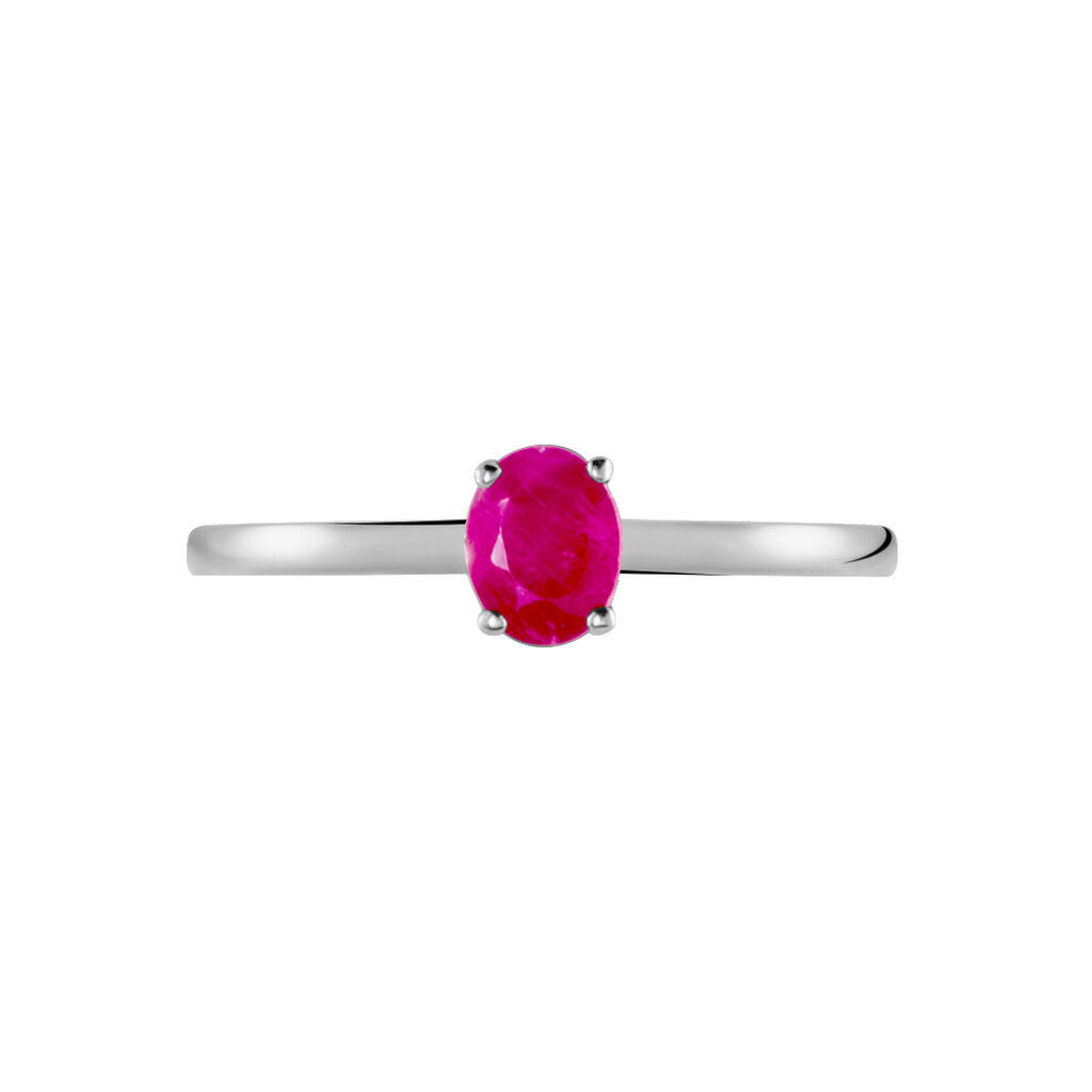 Bague Lily Or Blanc Rubis