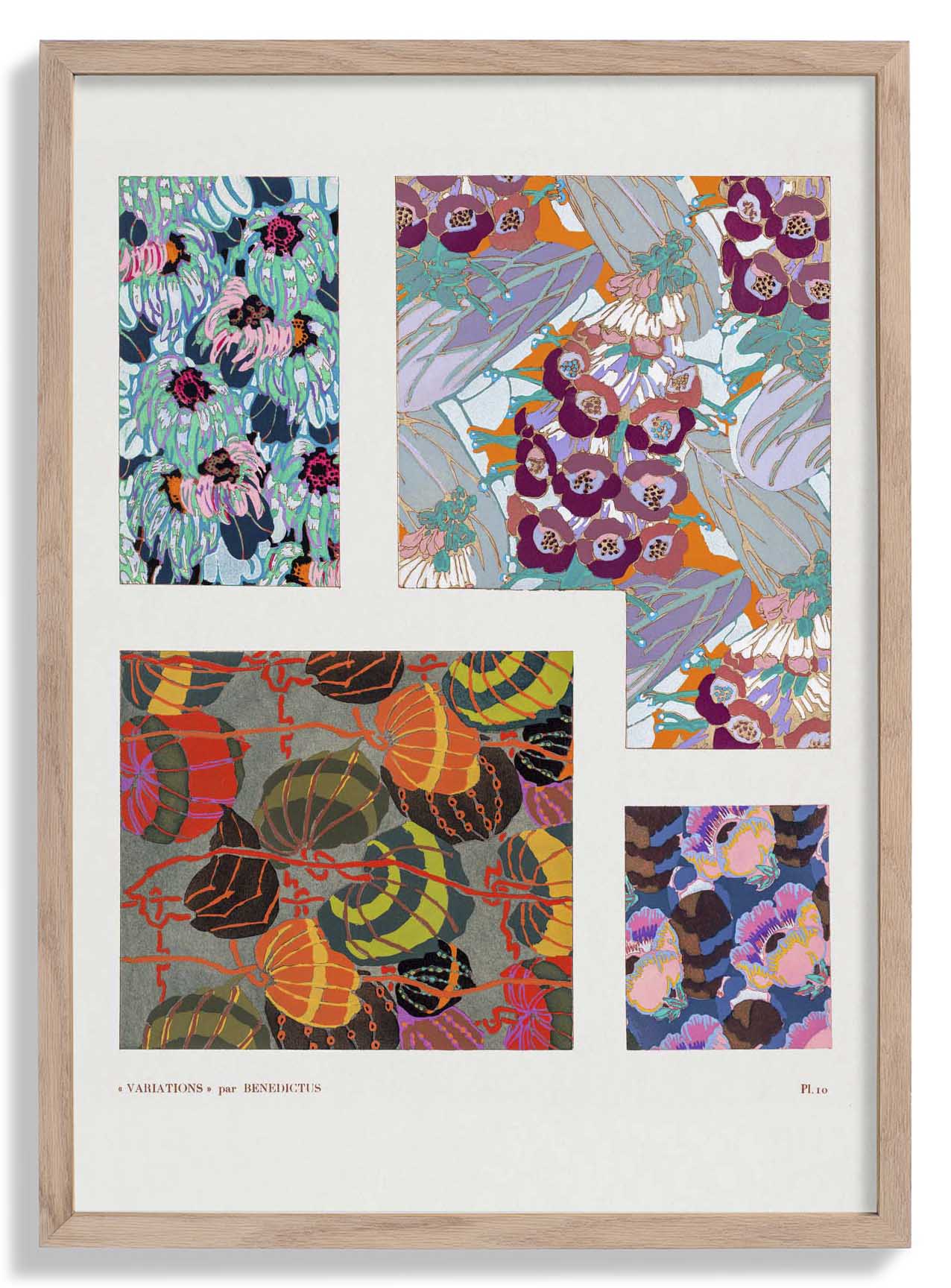 Bunte Vintage Art-Déco-Muster, Variation 10 von Édouard Bénédictus