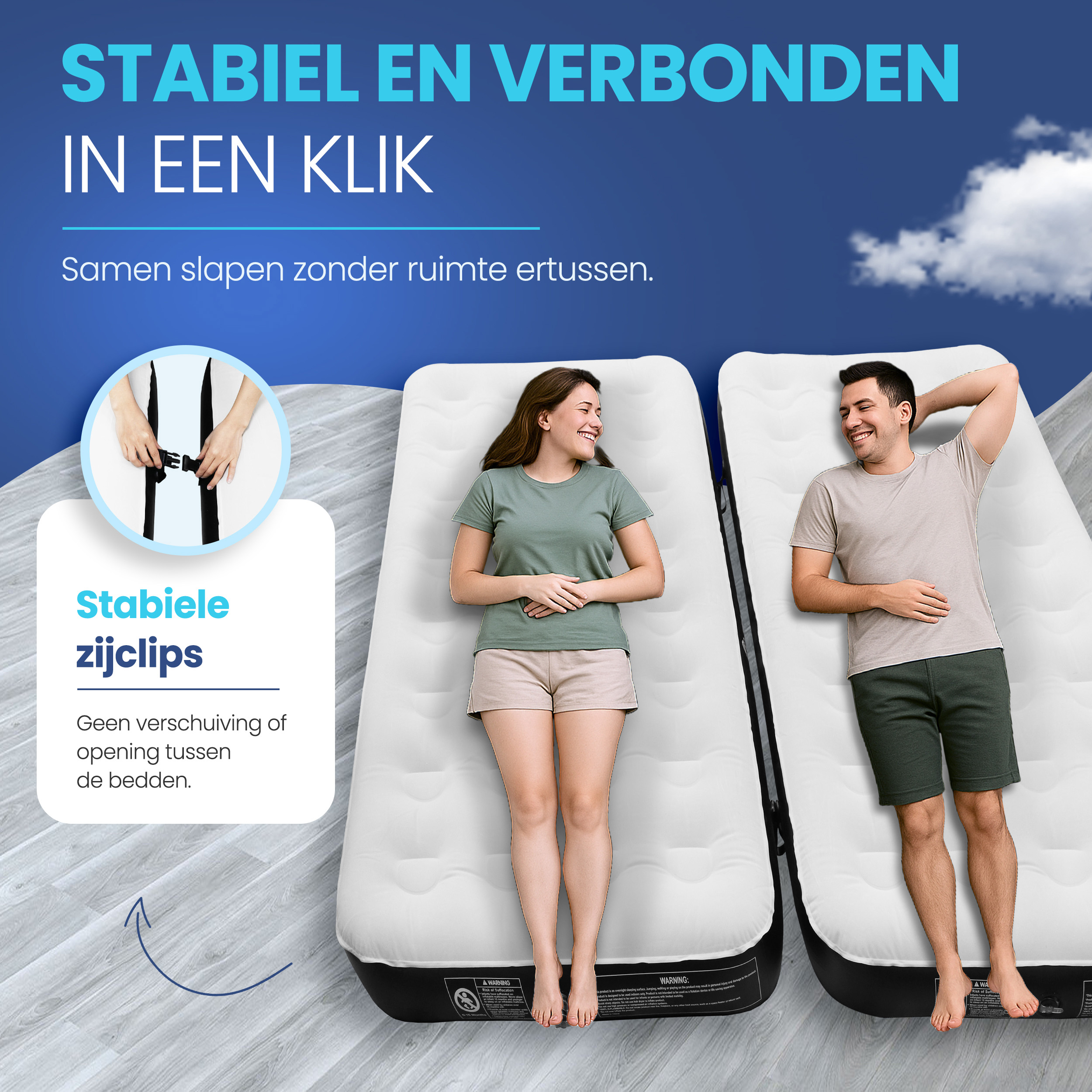 FLOAT Gemina 3 in 1 Luchtbed met elektrische pomp