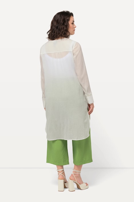 Longbluse, Struktur, A-Linie, Tunika-Ausschnitt, Langarm