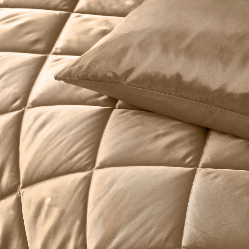Zelesta - Beautybed - Taupe - 240x200 - Satijnen Dekbed zonder Overtrek - Wasbaar Dekbed