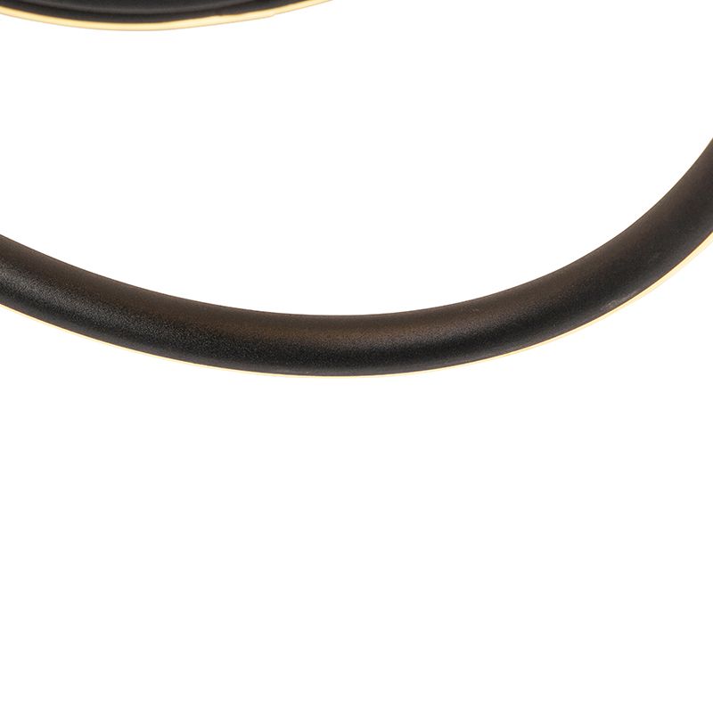 Design plafondlamp zwart incl. LED 3 staps dimbaar - Rowan