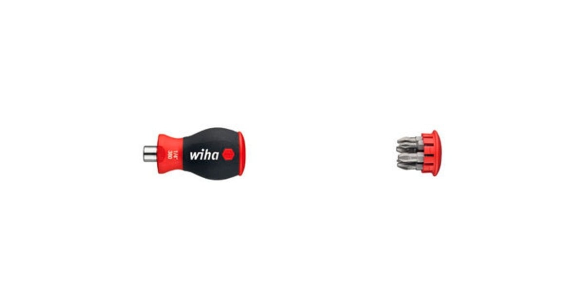 WihaSchroevendraaier met bitmagazijn magnetisch  (Zwart/rood)