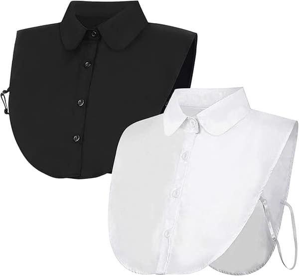 2-Pak - Avtakbar Krage – Svart & Hvit – (S/L)