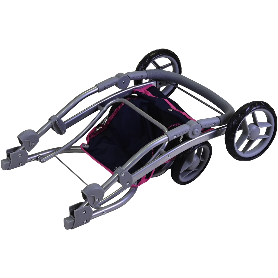 knorr toys® Puppenwagen Coco - flying hearts blue pink blau