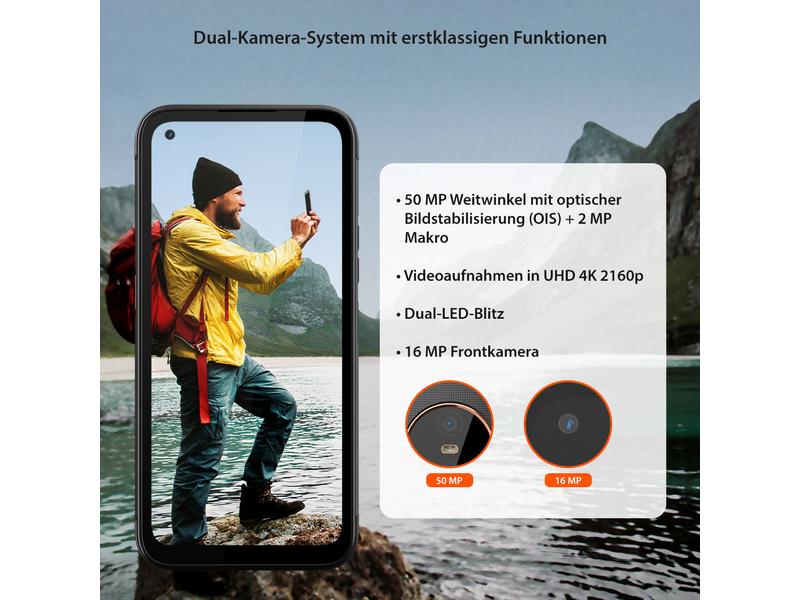 Gigaset GX6 128 GB Titanium Schwarz 5G Outdoor-Smartphone mit grossem 6.6