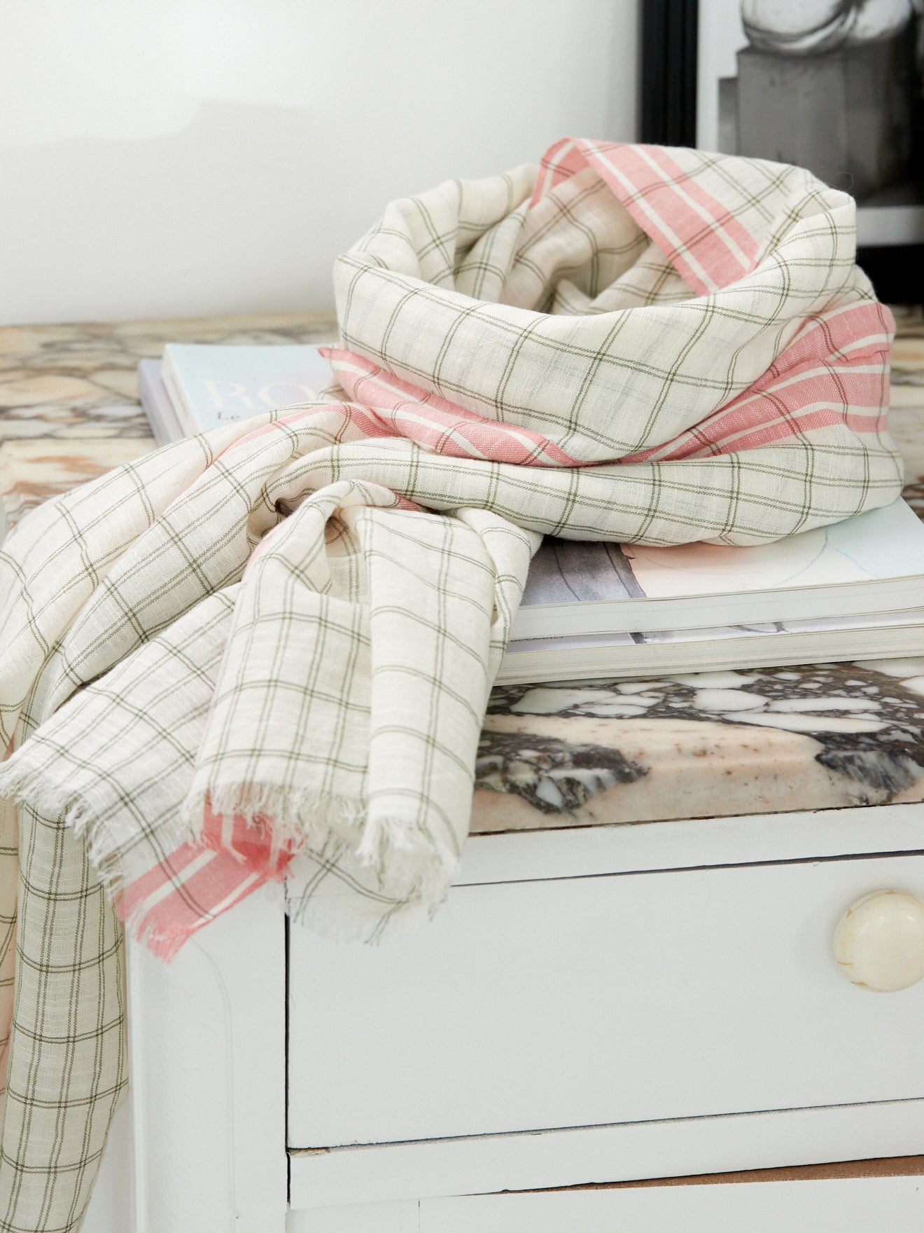 Foulard à carreaux femme