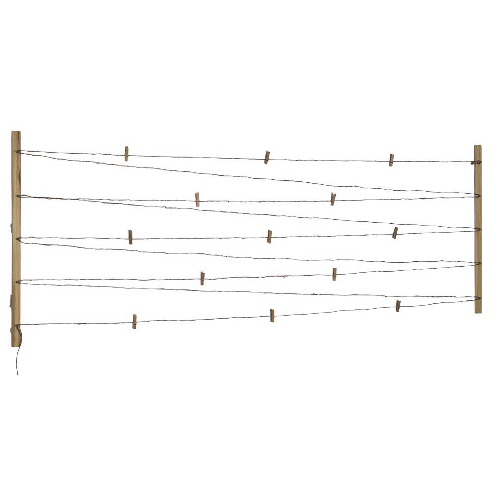 Pêle mêle lumineux rideau fil à LED avec pinces pour photo x20