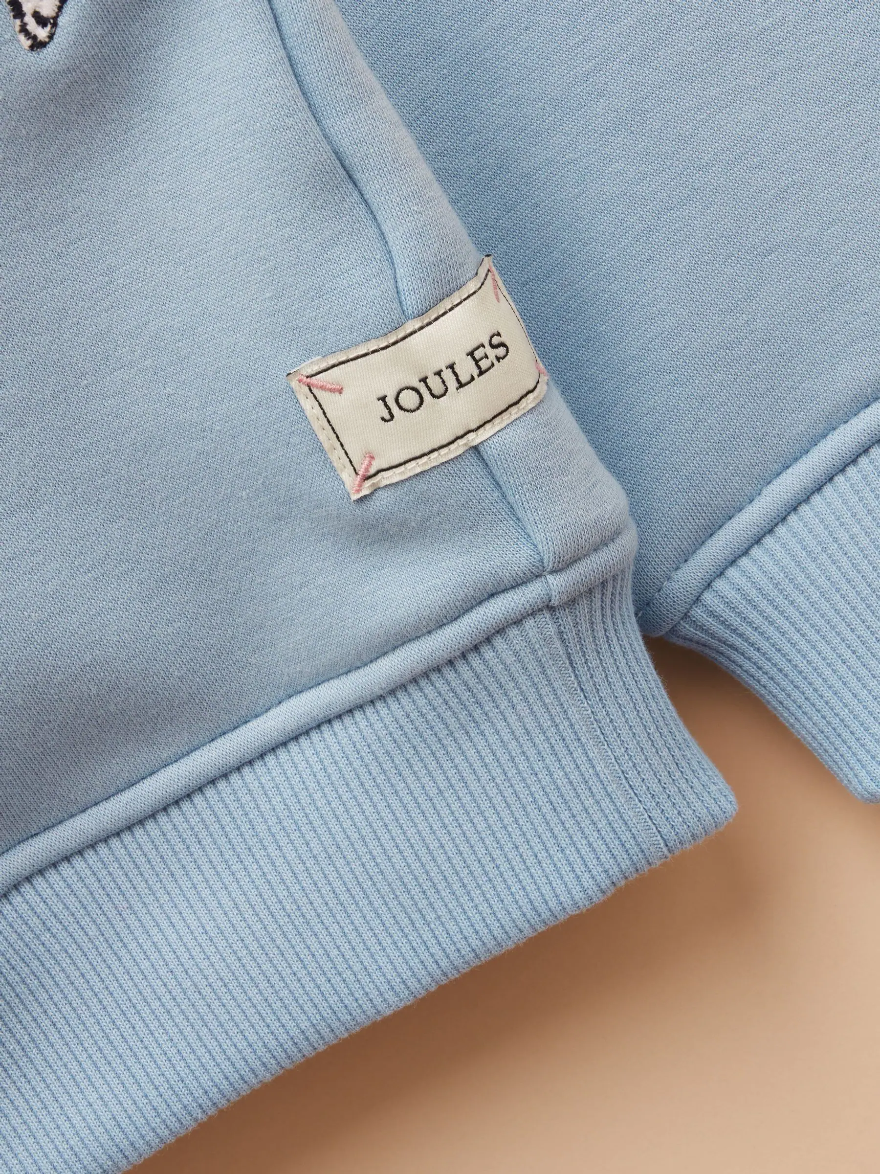 Blauw met hond - Joules Mackenzie sweatshirt voor kinderen met voering van imitatiebont