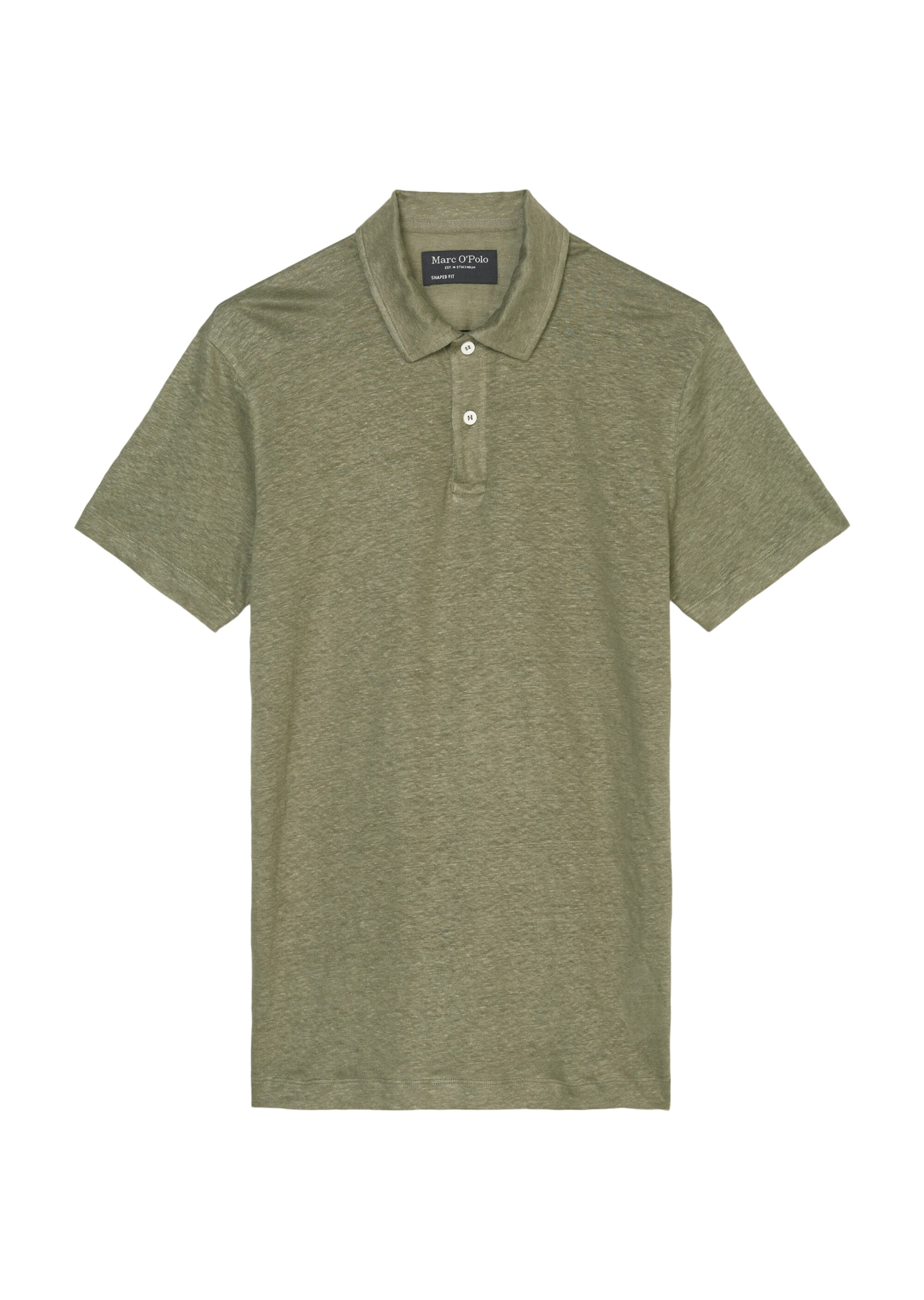 Kurzarm-Poloshirt shaped aus reinem, europäischem Leinen