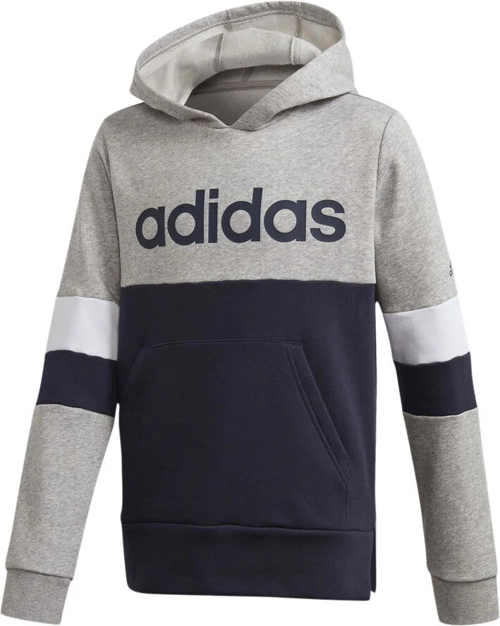 adidas Linear Colourblock Fleece hættetrøje Grå