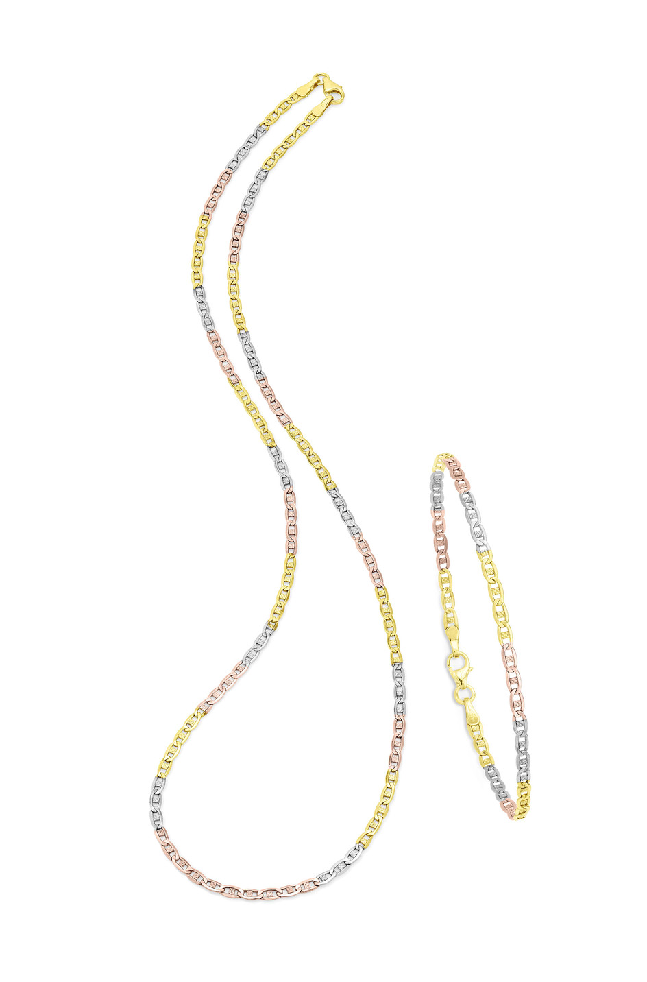 Elegante Garnitur in Tricolor, mit Karabiner