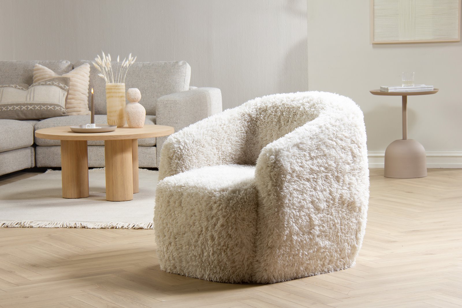 Gela hvilestol Tekstil Doodle 02 Antique White. Med sving