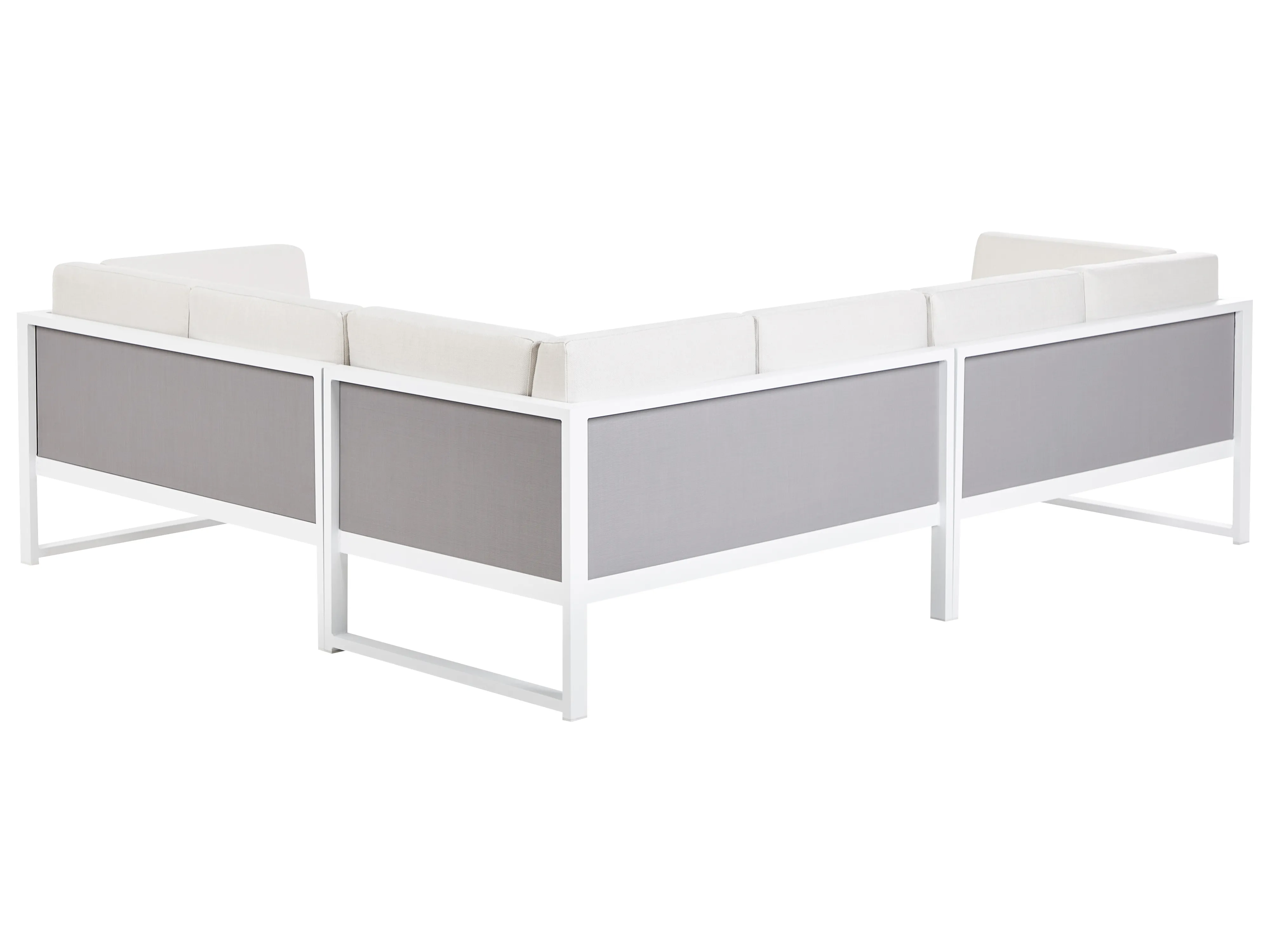 Tuin hoekloungeset met tafel 6-zits CASTELLA/FRATTE linkszijdig Metaal Gebroken wit