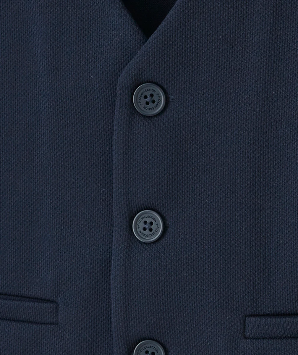 VESTE DE COSTUME SANS MANCHES GARÇON EN FIBRES RECYCLÉES MARINE