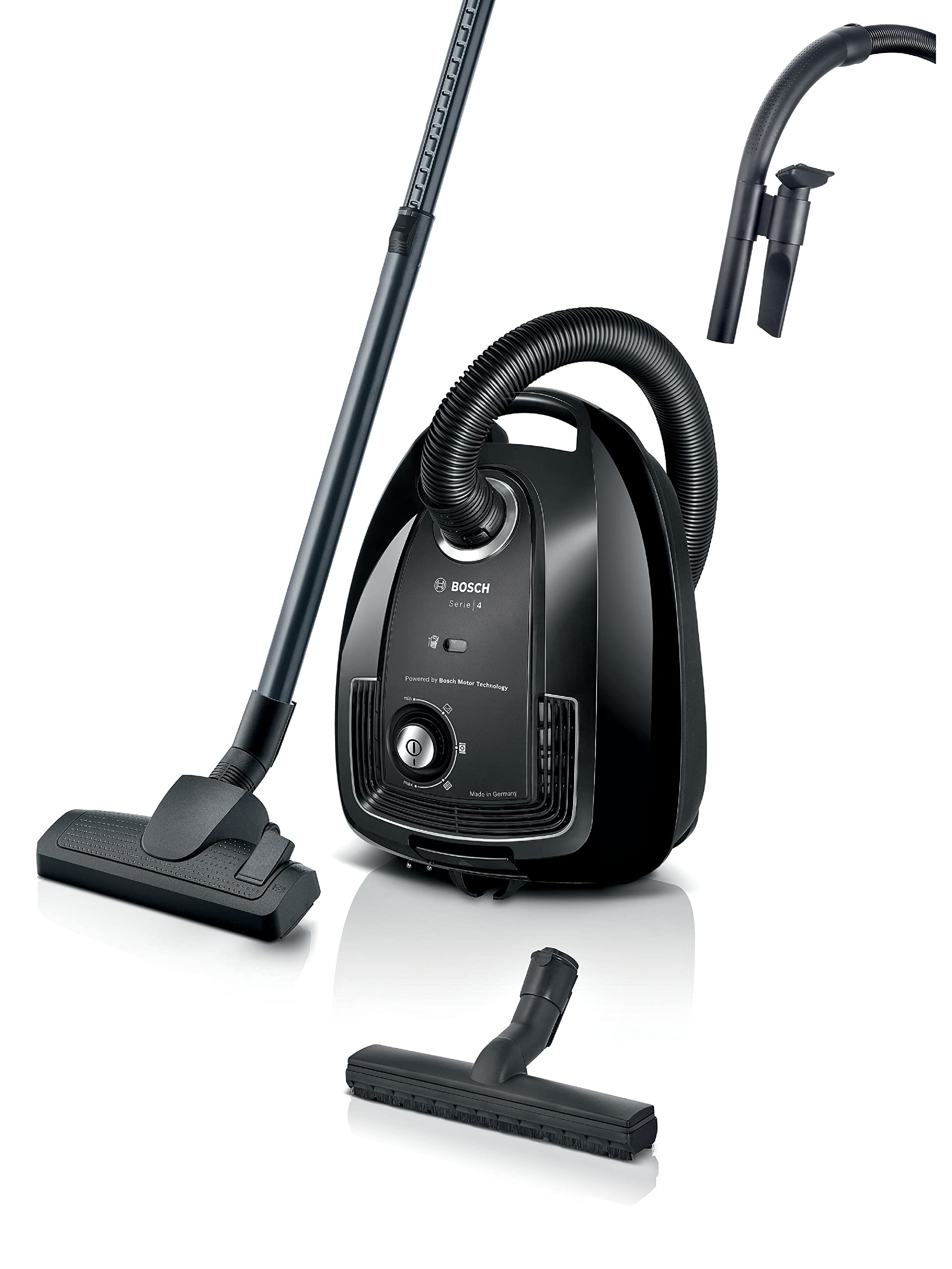 Bosch Electroménager Série 4, BGL38BA2H, aspirateur traîneau avec Sac, Compact et léger, Sac à poussière XL 4L, Filtre hygiénique PureAir Lavable, Ray