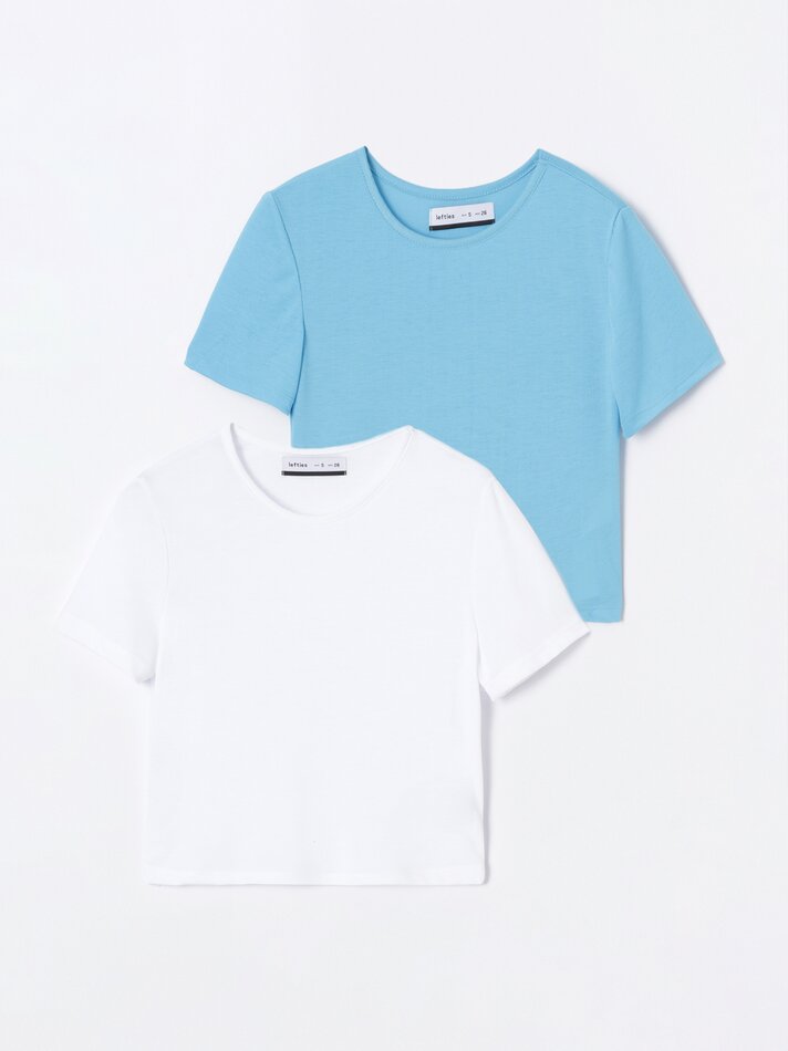 Pacote com 2 camisetas cropped - Brancas