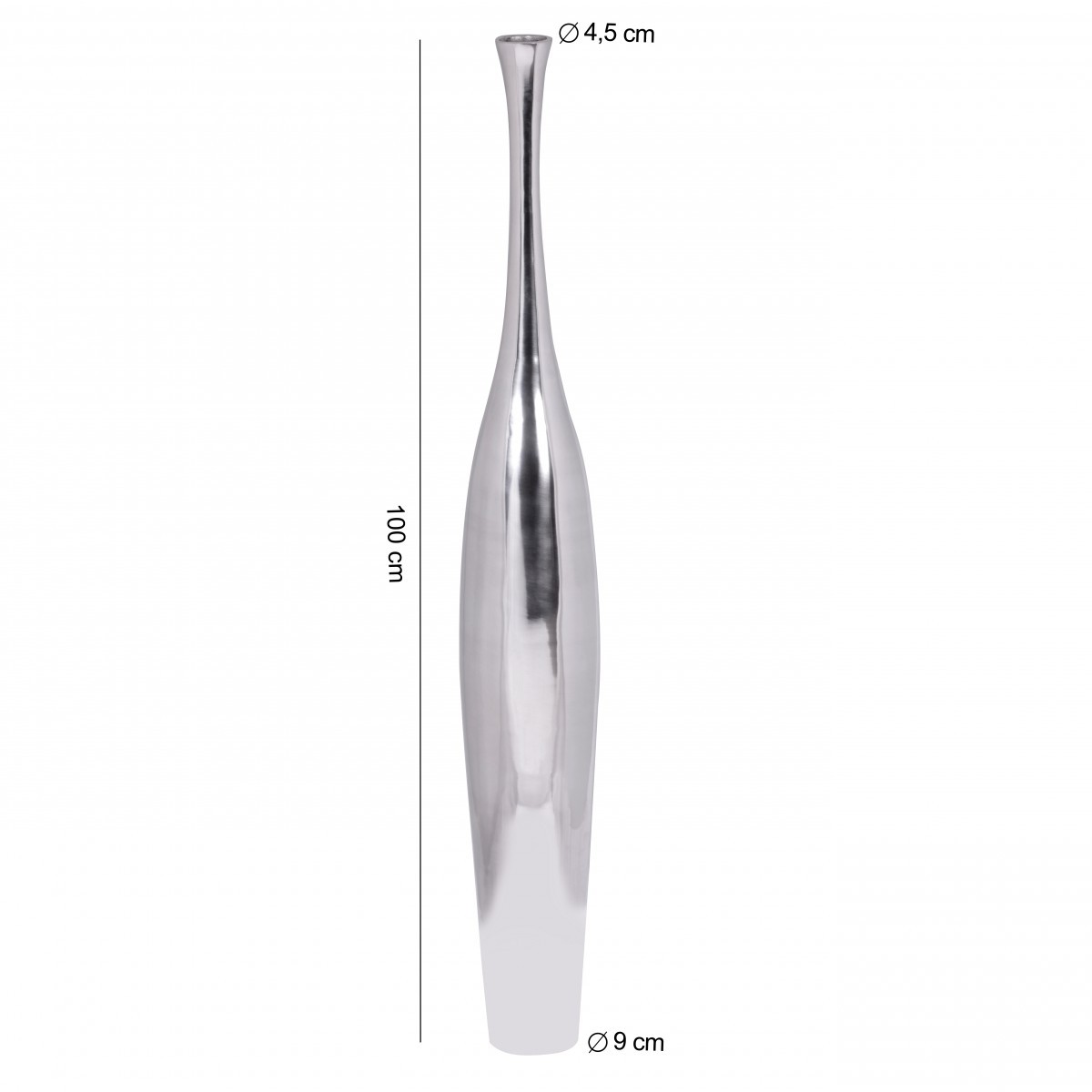 Vase BOTTLE L - silberfarben - Aluminium